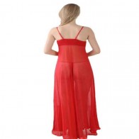Women’s Long Lace Nightdress – Sheer Mesh Maxi Sleepwear